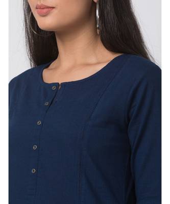Ethnicity Powerloom Straight Navy Kurta 5