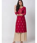 Ethnicity Powerloom Straight Fuchsia Kurta