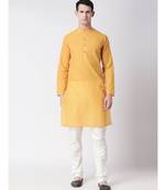 Ethnicity Cotton Straight Yellow Kurta