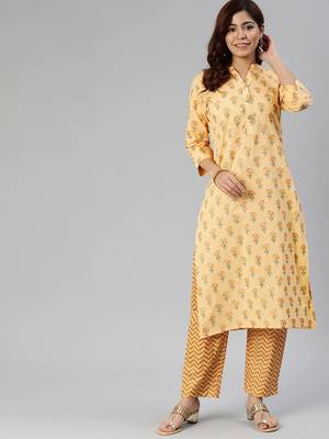 Yellow sequins cotton salwar 1