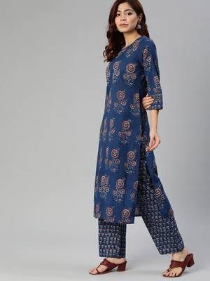Navy-blue sequins cotton salwar 3