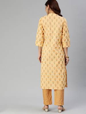 Yellow sequins cotton salwar 2