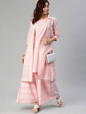 Baby-pink sequins cotton salwar 1