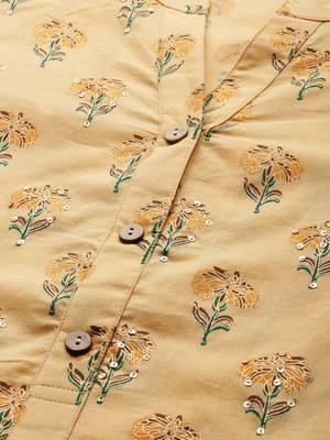 Yellow sequins cotton salwar 4