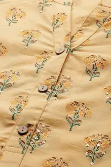 Yellow sequins cotton salwar