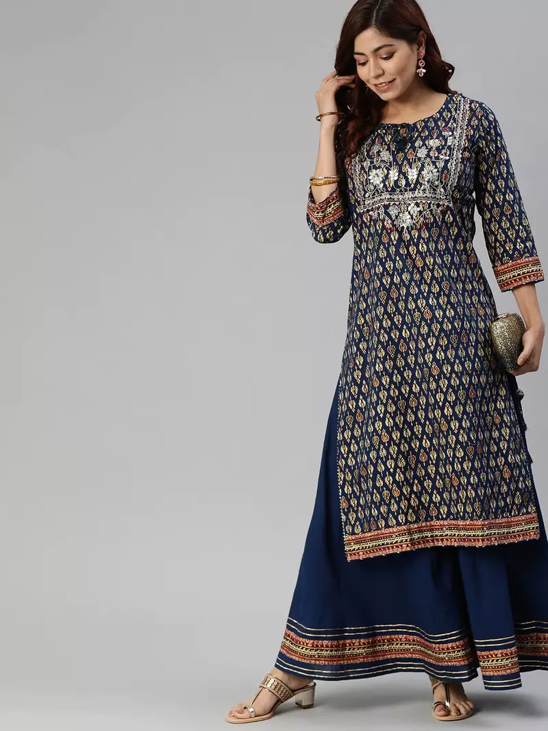 Blue gotta patti cotton salwar