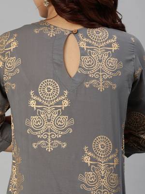 Grey printed cotton salwar 4