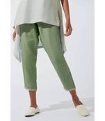 Nylangan Frost Green Pants With Embroidered Hem