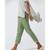 Nylangan Frost Green Pants With Embroidered Hem