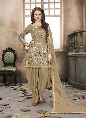 Golden embroidered satin salwar 1