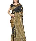 Black Woven Art Silk Saree With Blouse