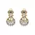 Grey Gold Tone Kundan Earrings
