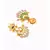 Grey Gold Tone Kundan Earrings