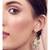 Orange White Grey Gold Tone polki Studded Earrings