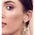 Orange White Grey Gold Tone polki Studded Earrings