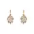 Orange White Grey Gold Tone polki Studded Earrings