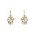 Orange White Grey Gold Tone polki Studded Earrings