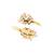 Orange White Grey Gold Tone polki Studded Earrings