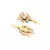 Orange White Grey Gold Tone polki Studded Earrings