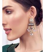 Black and Grey Gold Tone Kundan Earrings