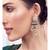 Black and Grey Gold Tone Kundan Earrings