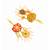 Red Gold Tone Kundan Enameled Earrings with pearls