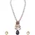 Pink White Blue Gold Tone Necklace Set