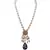 Pink White Blue Gold Tone Necklace Set