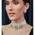 Blue White Gold Tone Meenakari Pearl Necklace Set
