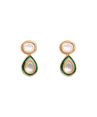White Green Gold Tone Kundan Bridal Necklace Set 4