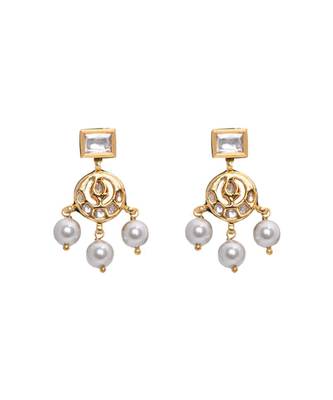 Grey Gold Tone Meenkari Kundan Necklace Set 4