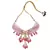 Pink Gold Tone Beaded Kundan Necklace Set