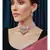 Pink White Gold Tone Meenkari Necklace Set
