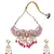 Pink White Gold Tone Meenkari Necklace Set