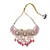 Pink White Gold Tone Meenkari Necklace Set