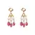 Pink White Gold Tone Meenkari Necklace Set