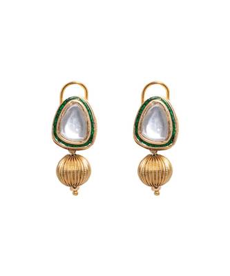Meenakari Gold Tone Beaded Pearl Necklace Set 4