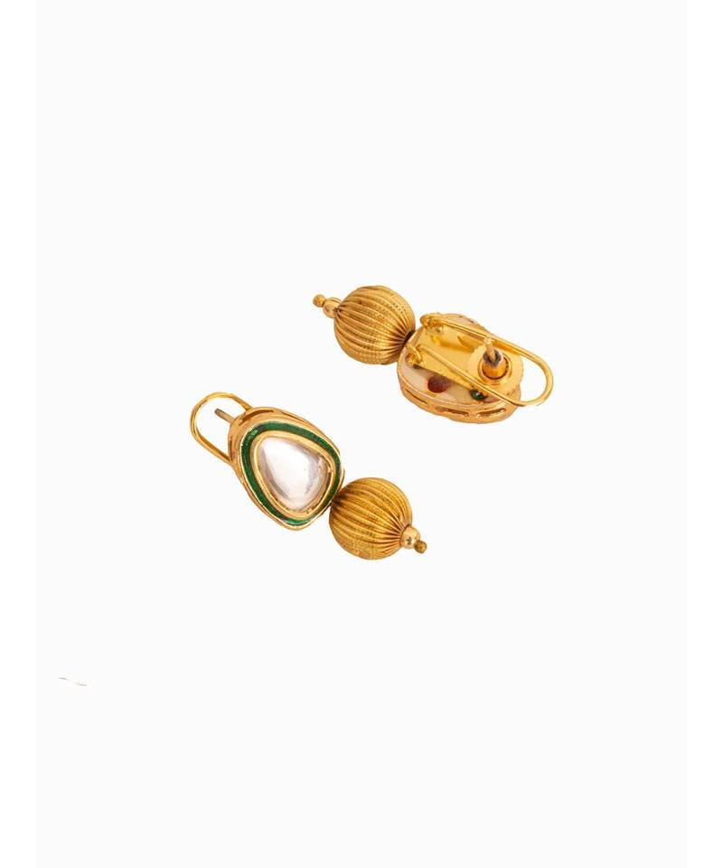 Meenakari Gold Tone Beaded Pearl Necklace Set