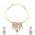 Pink White Gold Tone Meenakari Necklace Set