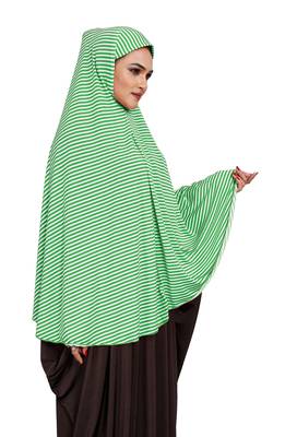 JSDC Women Daily Wear Sleeveless Strips Printed Stitched Organic Jersey Abaya Hijab 1