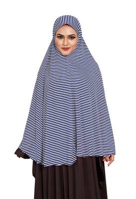 JSDC Women Sleeveless Strips Printed Stitched Organic Jersey Abaya Hijab 1