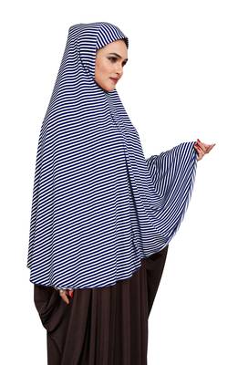 JSDC Women Sleeveless Strips Printed Stitched Organic Jersey Abaya Hijab 2
