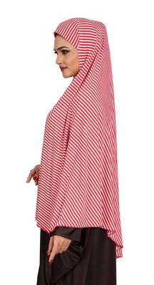 JSDC Women Modest Wear Sleeveless Strips Printed Stitched Organic Jersey Abaya Hijab 5