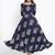 DAAVI Womens Rayon Floral Print Flared Long Gown (Navy Blue)