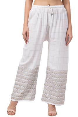 Regular Fit Rayon Slub Print Plazzo Ethnic Wear for Women 1