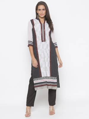 Black embroidered cotton salwar 1