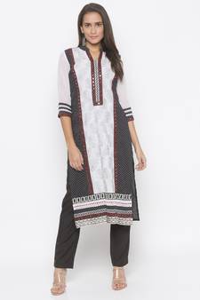 Black embroidered cotton salwar