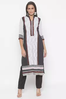 Black embroidered cotton salwar
