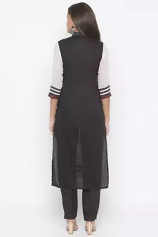 Black embroidered cotton salwar