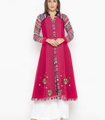Pink embroidered georgette salwar